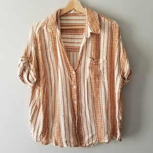 Her Entire Name Says Grace Stripe Button Shirt Large